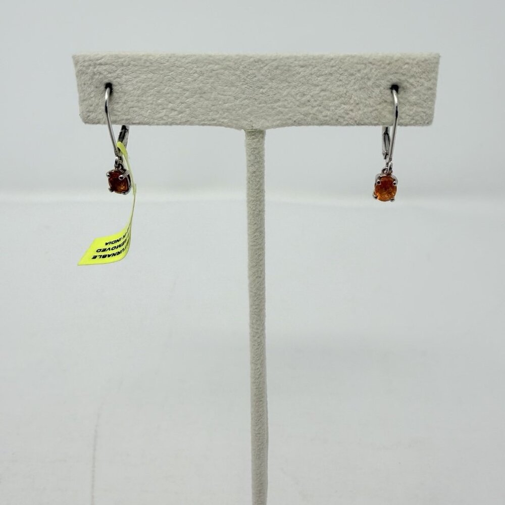 Shop LC Viceroy Spessarite Garnet Oval Lever Back Earrings Sterling‎ Silver 5318